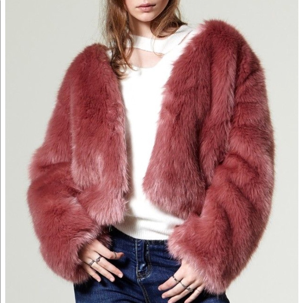Storets Pink Faux Fur Jacket